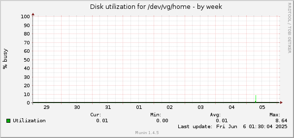 Disk utilization for /dev/vg/home