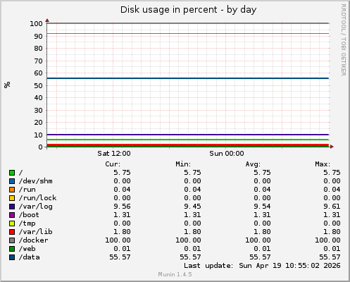 Disk usage in percent