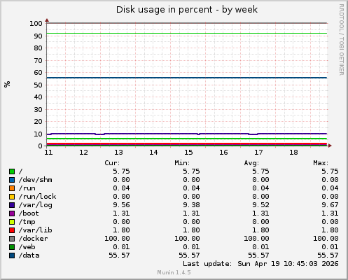 Disk usage in percent